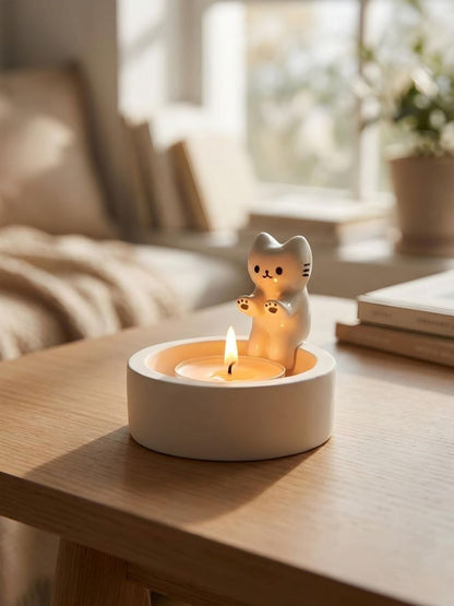 Cute Kitten Candle Holder