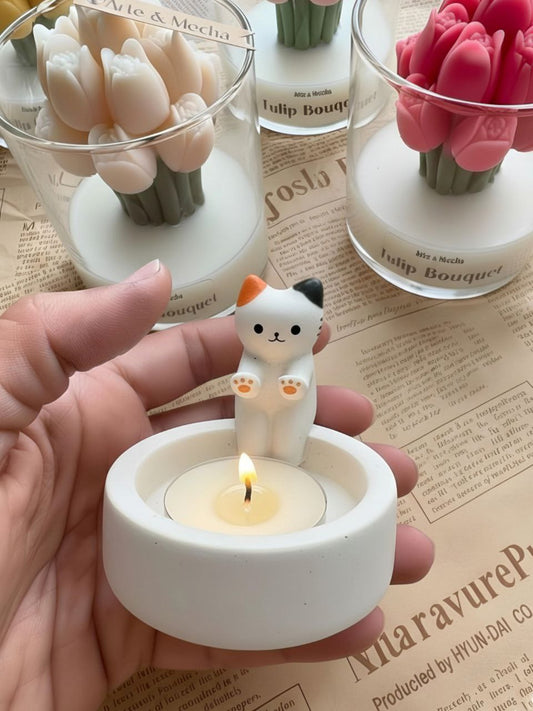 Cute Kitten Candle Holder